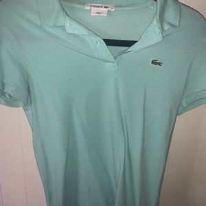 Lacoste teal collar shirt